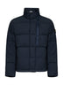 Piumino con cappuccio in Cotton Nylon Tela blu