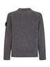 Mélange grey cotton chenille crewneck sweater