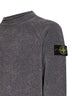 Mélange grey cotton chenille crewneck sweater