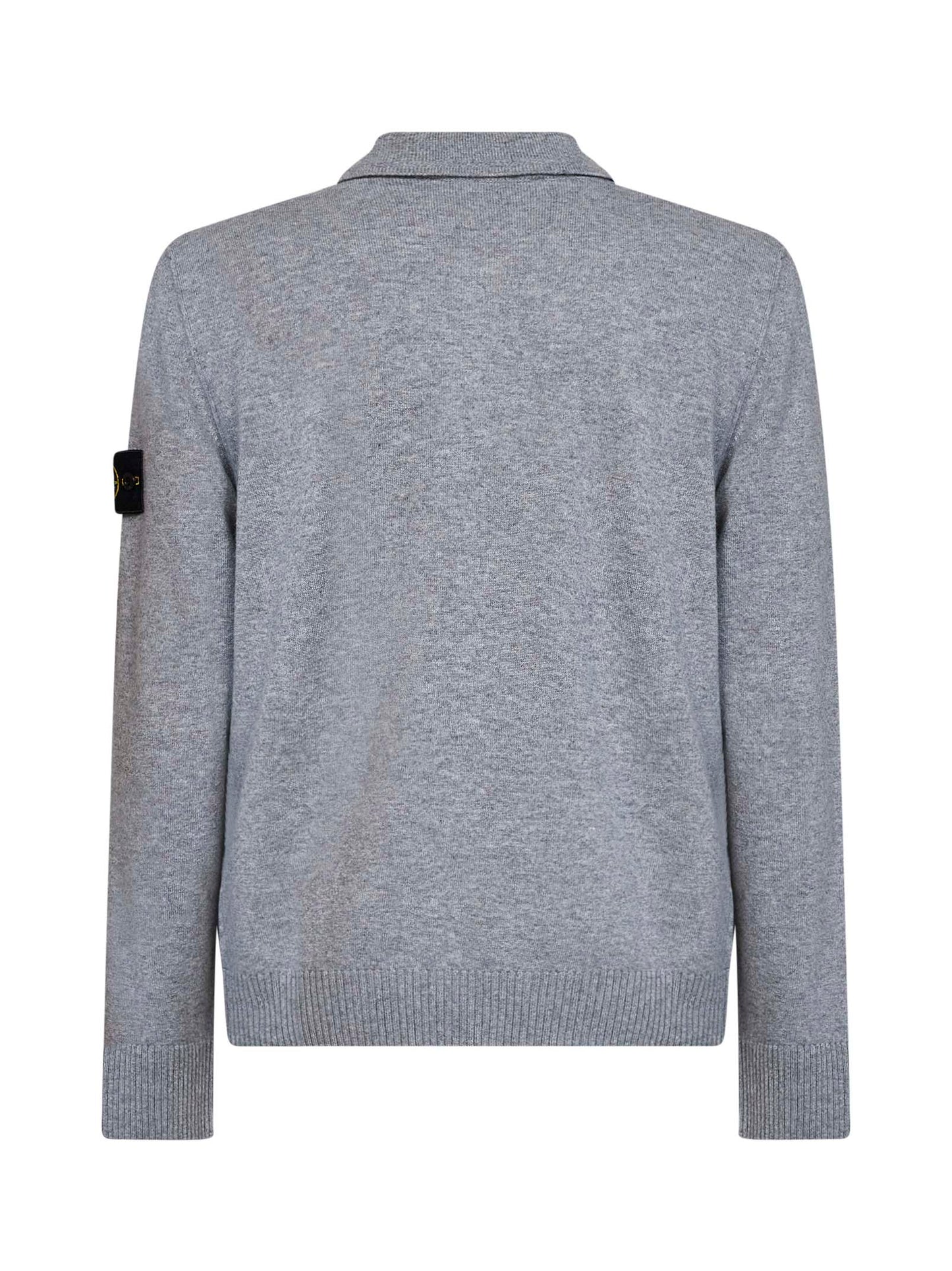 Melange grey lightweight RWS Geelong wool polo shirt