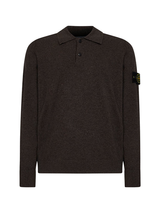 Melange lead lightweight RWS Geelong wool polo shirt