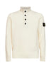 Maglione con zip in lana d'agnello avorio