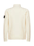Maglione con zip in lana d'agnello avorio
