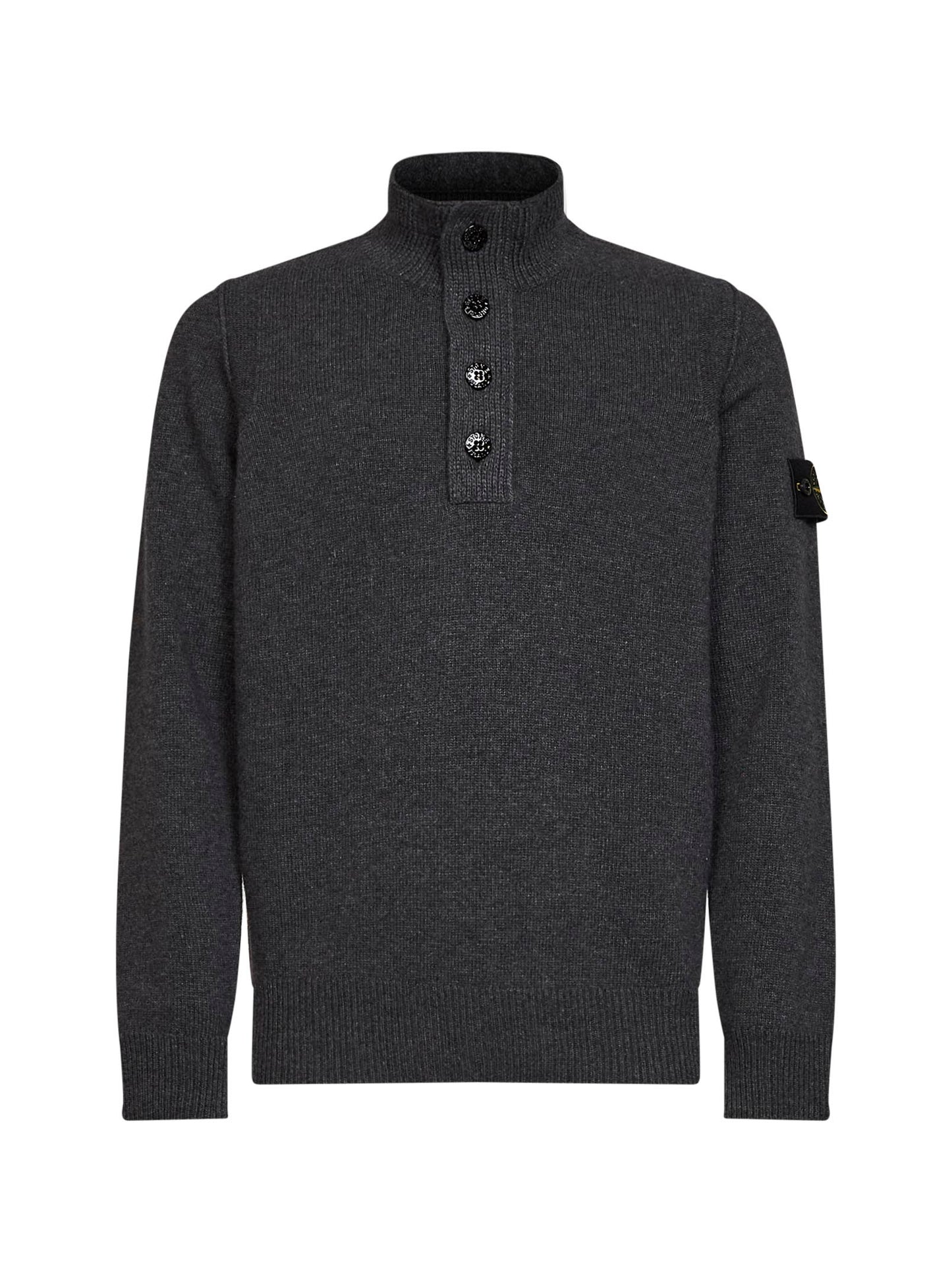 Melange lead lambswool zip-up sweater