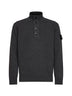 Melange lead lambswool zip-up sweater