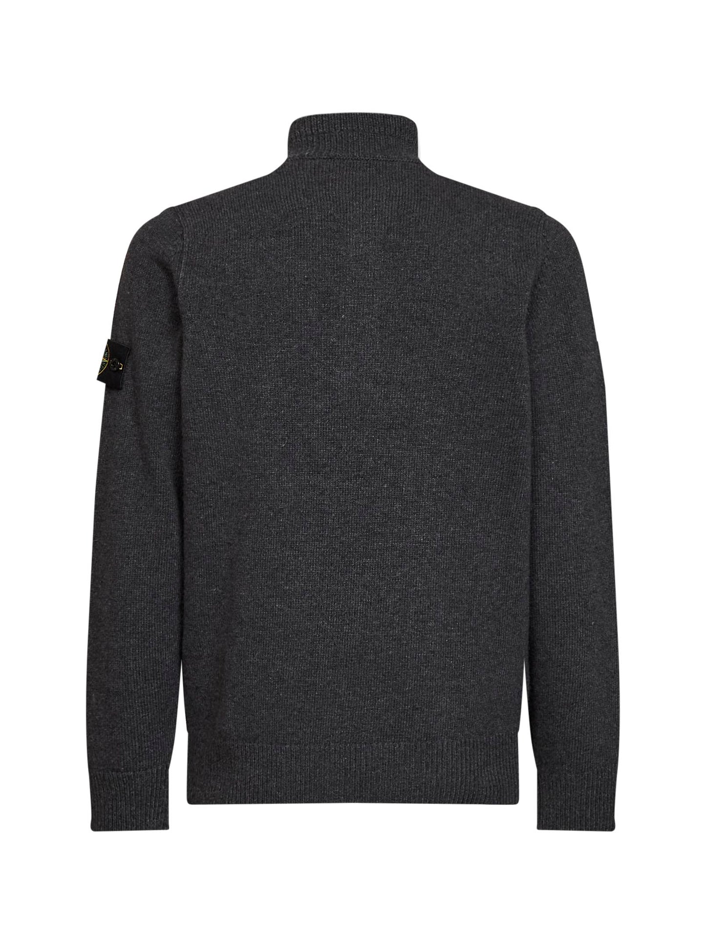 Melange lead lambswool zip-up sweater