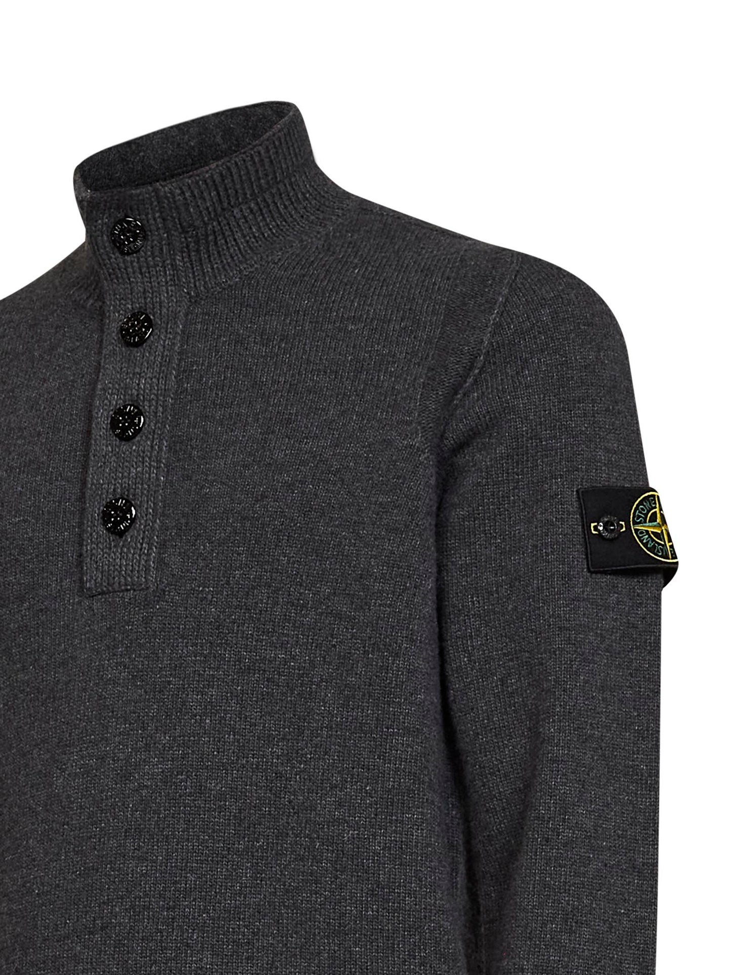 Melange lead lambswool zip-up sweater
