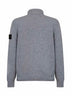 Cardigan con zip e bottoni in lana d'agnello grigio melange