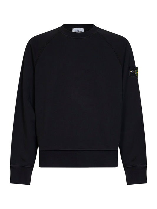 Black cotton crewneck sweatshirt