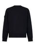 Felpa girocollo in cotone nero