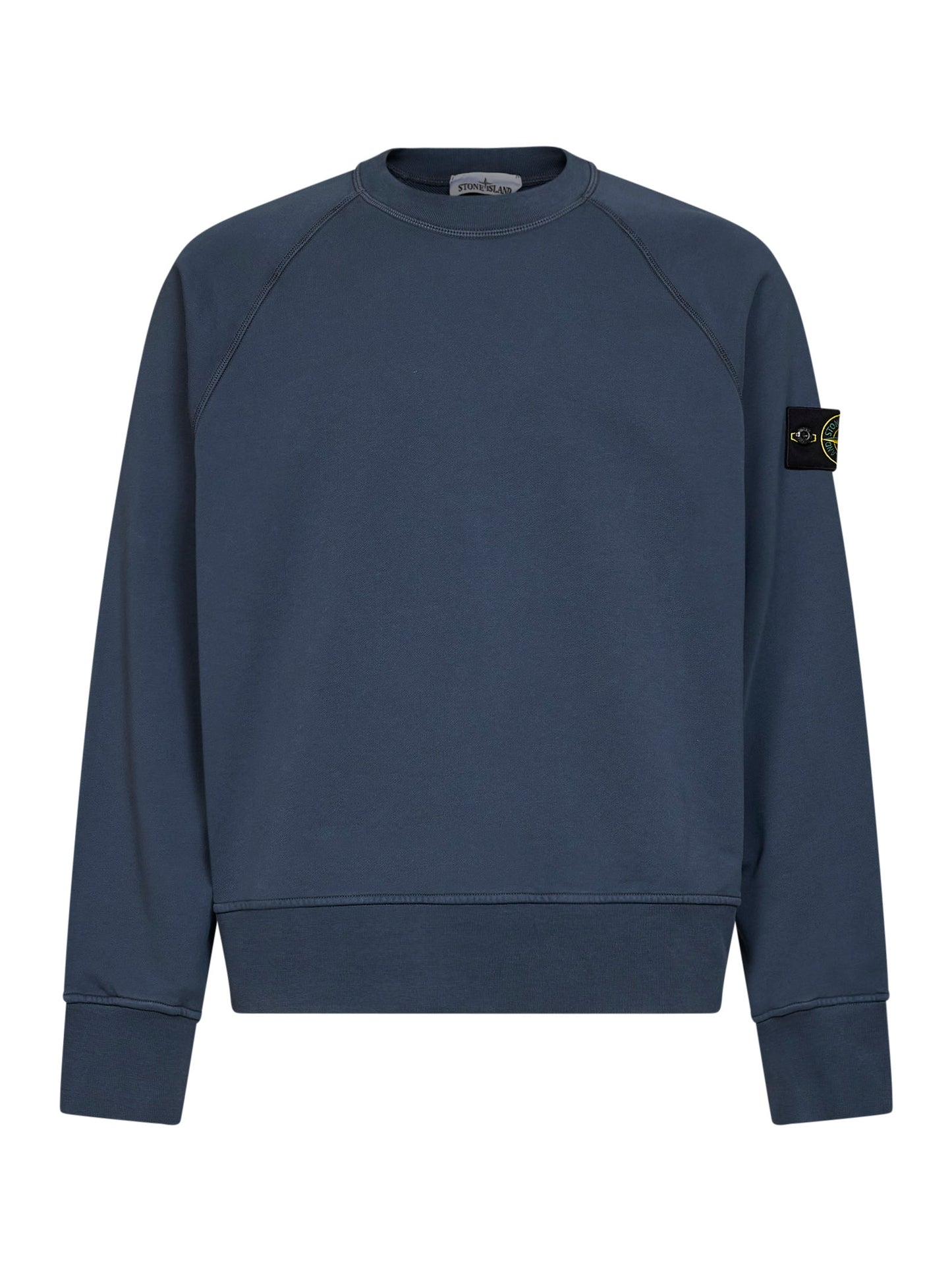Felpa girocollo in cotone blu ardesia