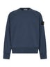 Felpa girocollo in cotone blu ardesia