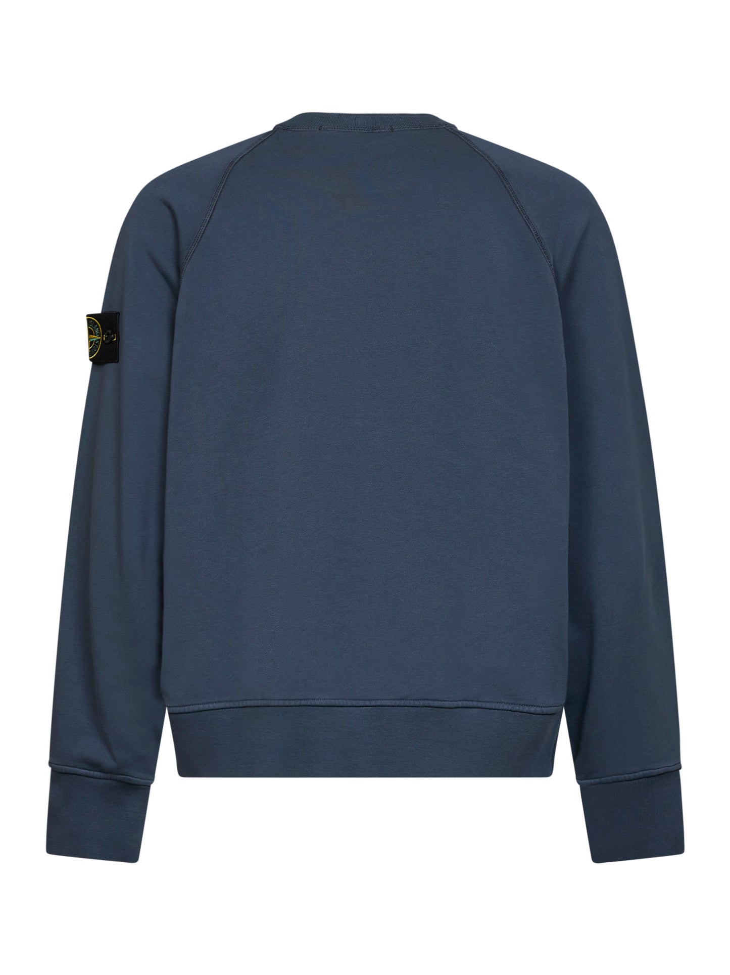 Felpa girocollo in cotone blu ardesia