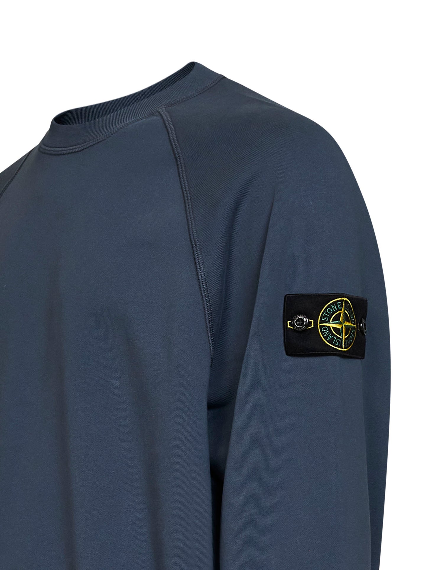 Felpa girocollo in cotone blu ardesia