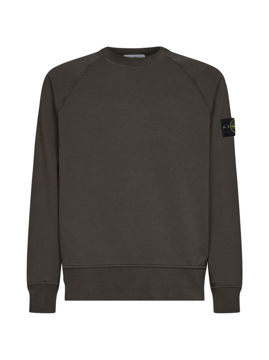 Coal grey cotton crewneck sweatshirt