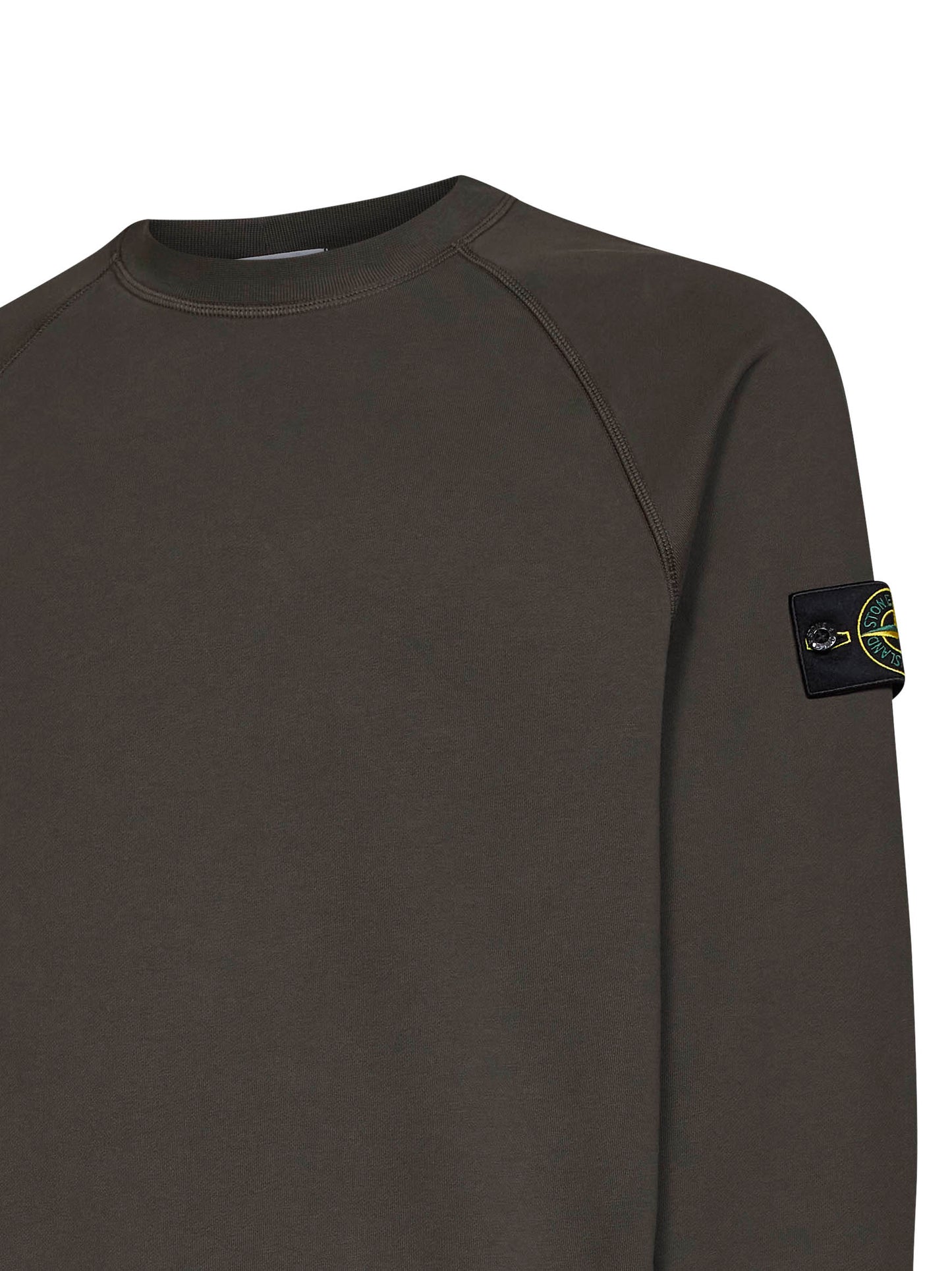 Felpa girocollo in cotone carbone