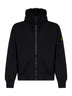 Felpa con zip e cappuccio in cotone biologico nero
