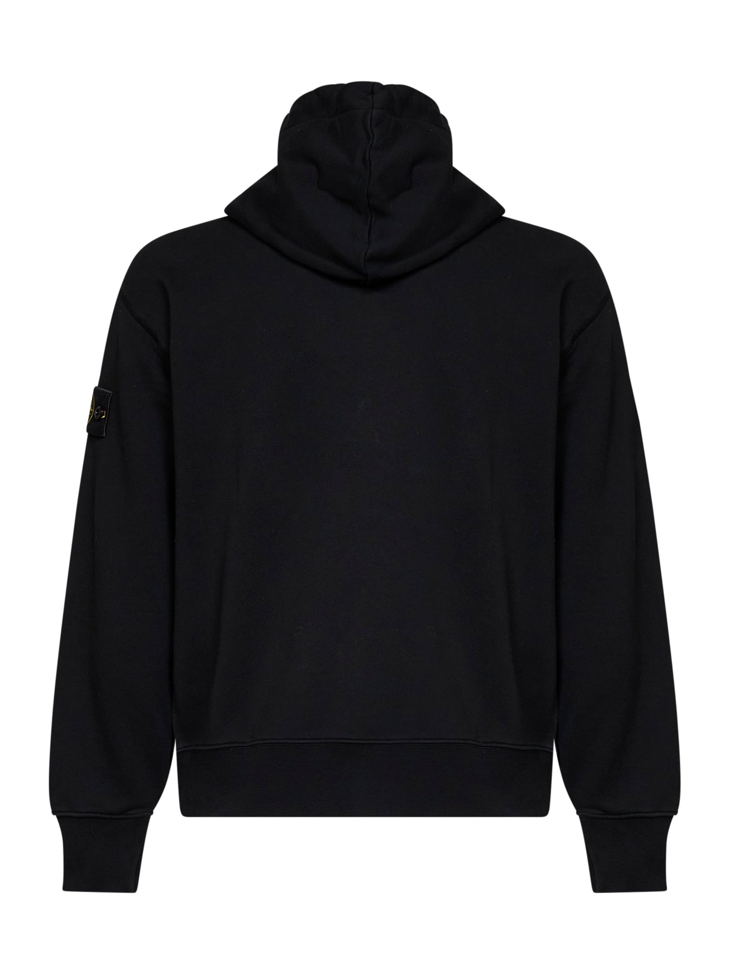 Felpa con zip e cappuccio in cotone biologico nero