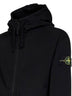 Felpa con zip e cappuccio in cotone biologico nero