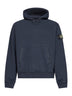 Felpa con cappuccio in cotone organico blu<BR/>