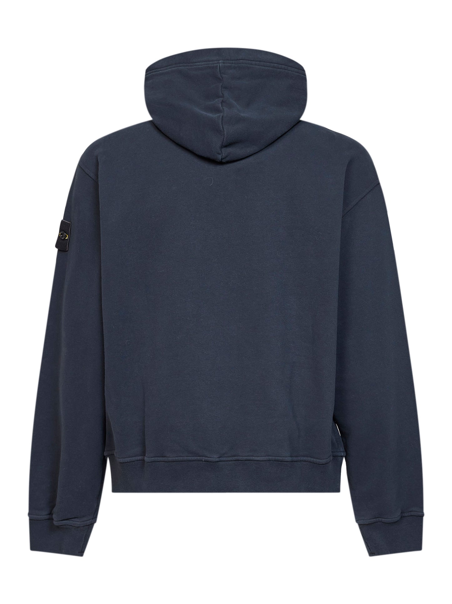 Felpa con cappuccio in cotone organico blu<BR/>