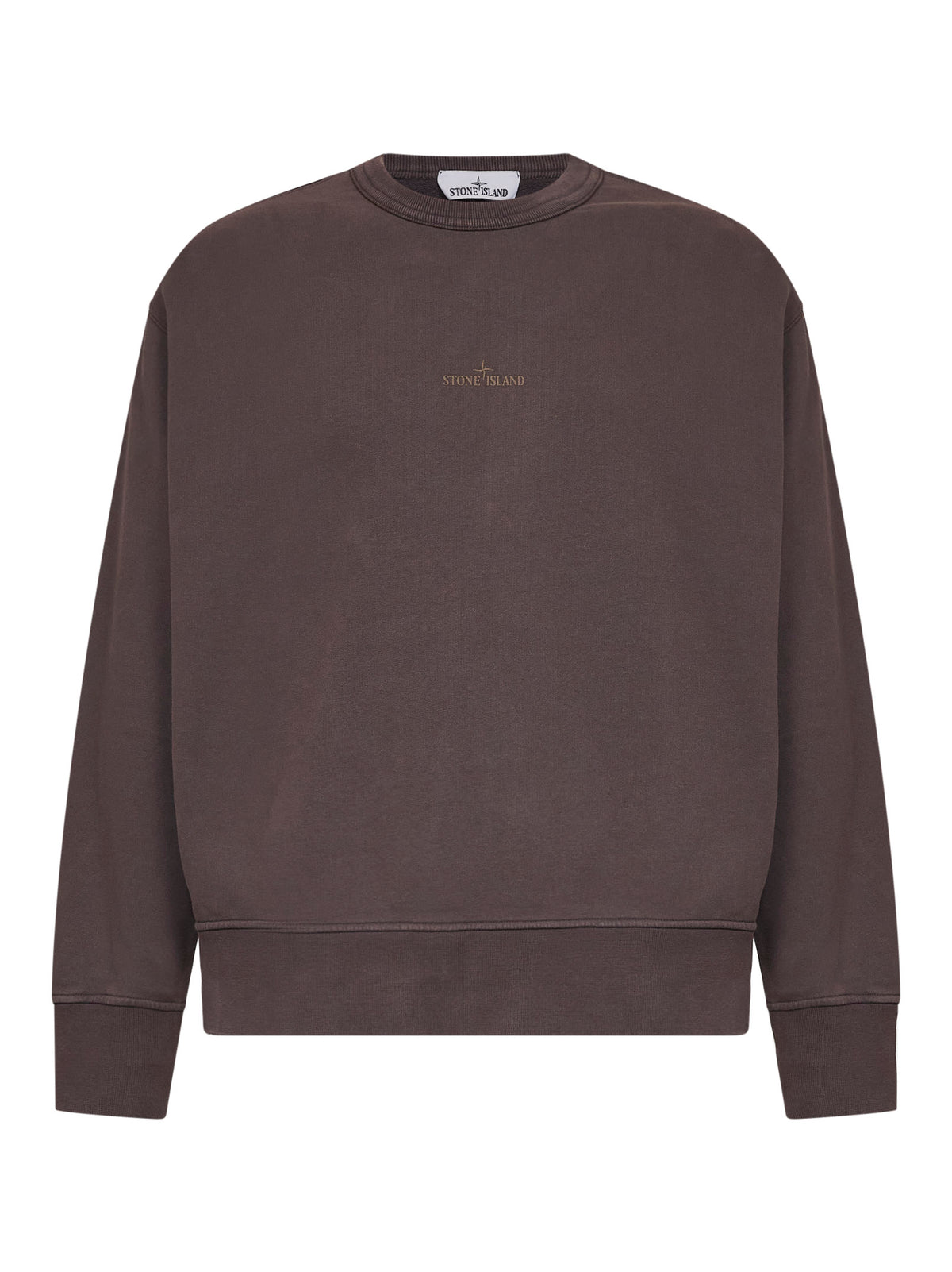 Dark burgundy brushed organic cotton printed sweatshirt