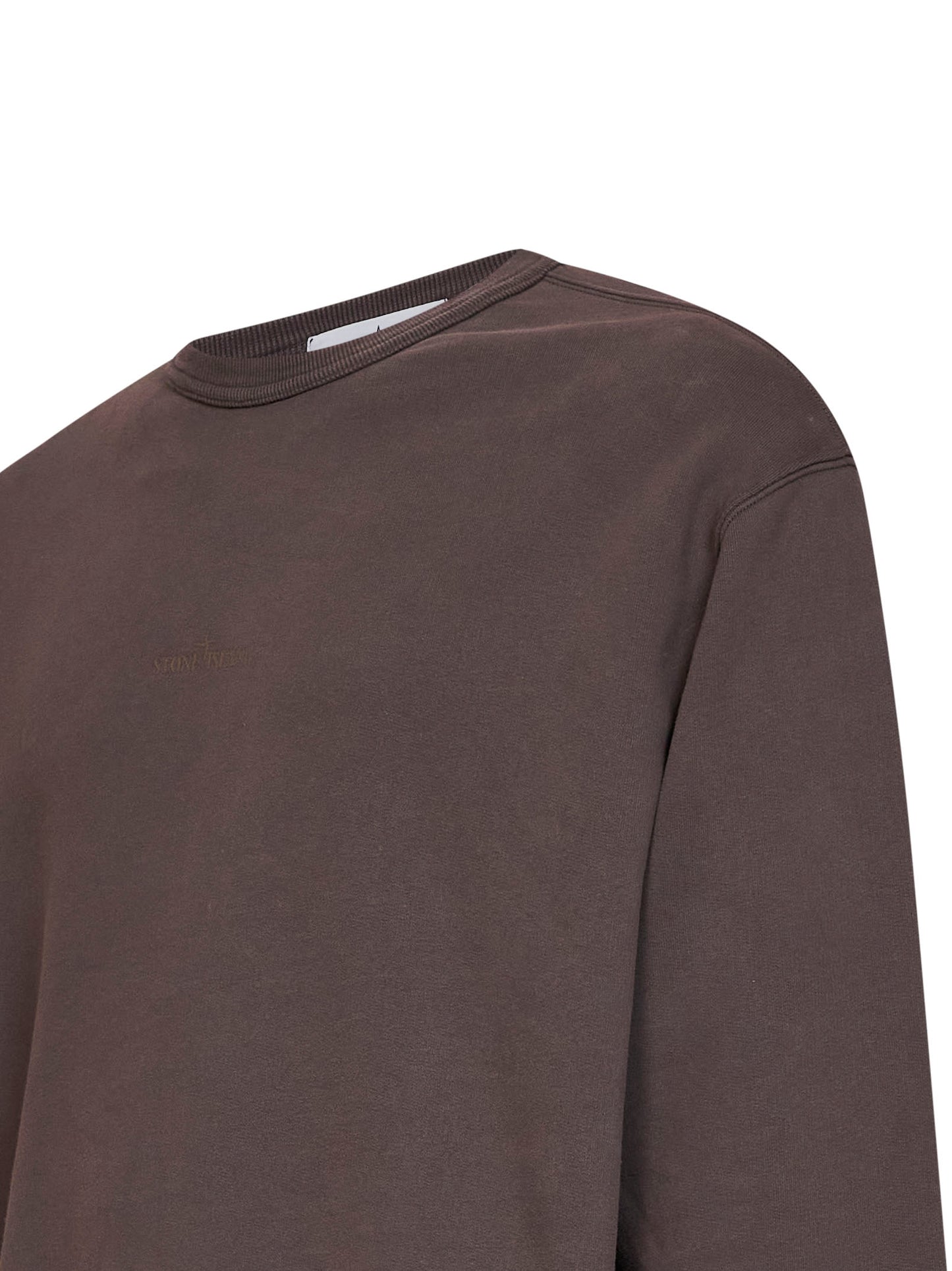 Dark burgundy brushed organic cotton printed sweatshirt