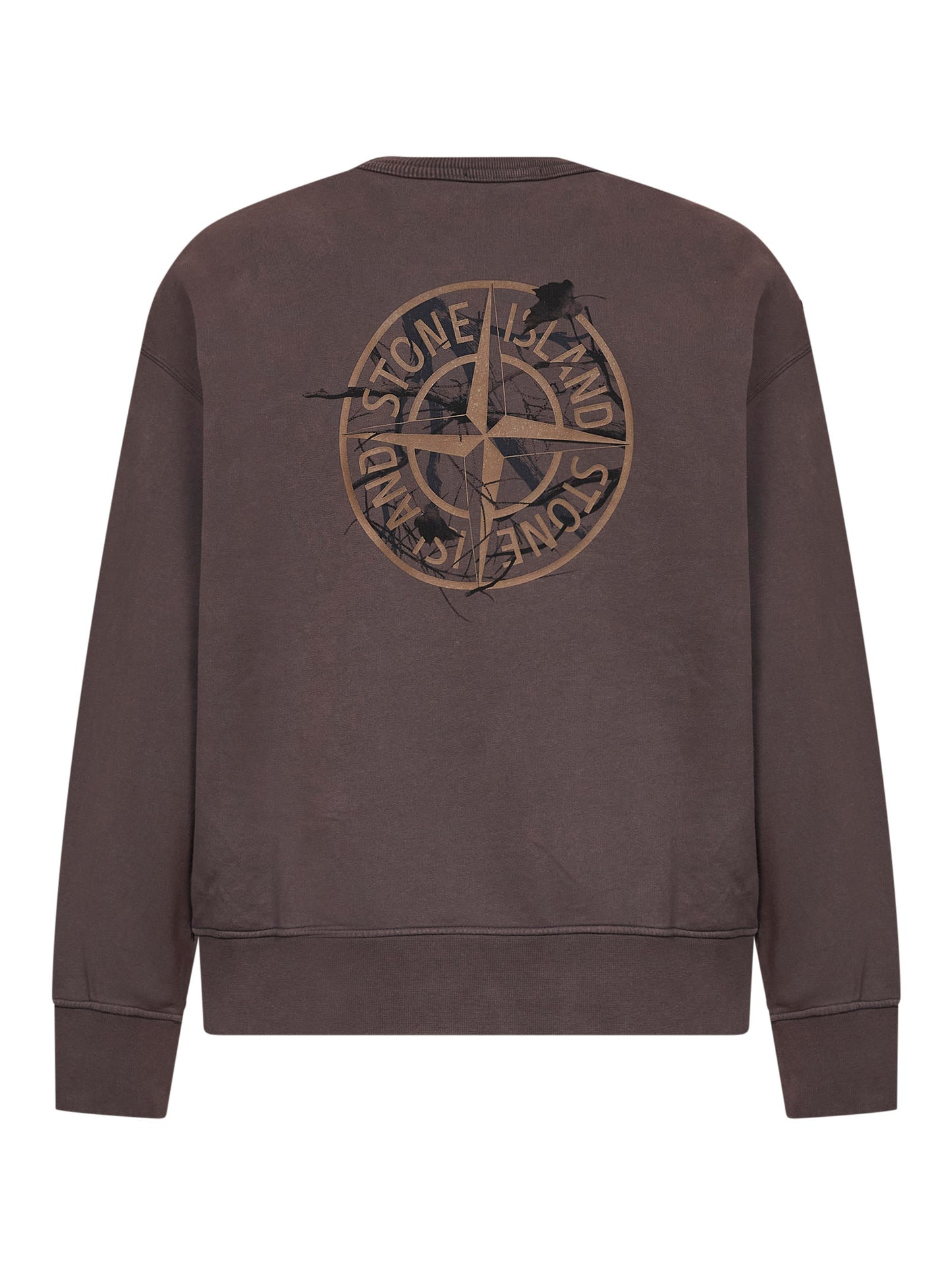 Dark burgundy brushed organic cotton printed sweatshirt