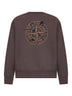 Dark burgundy brushed organic cotton printed sweatshirt
