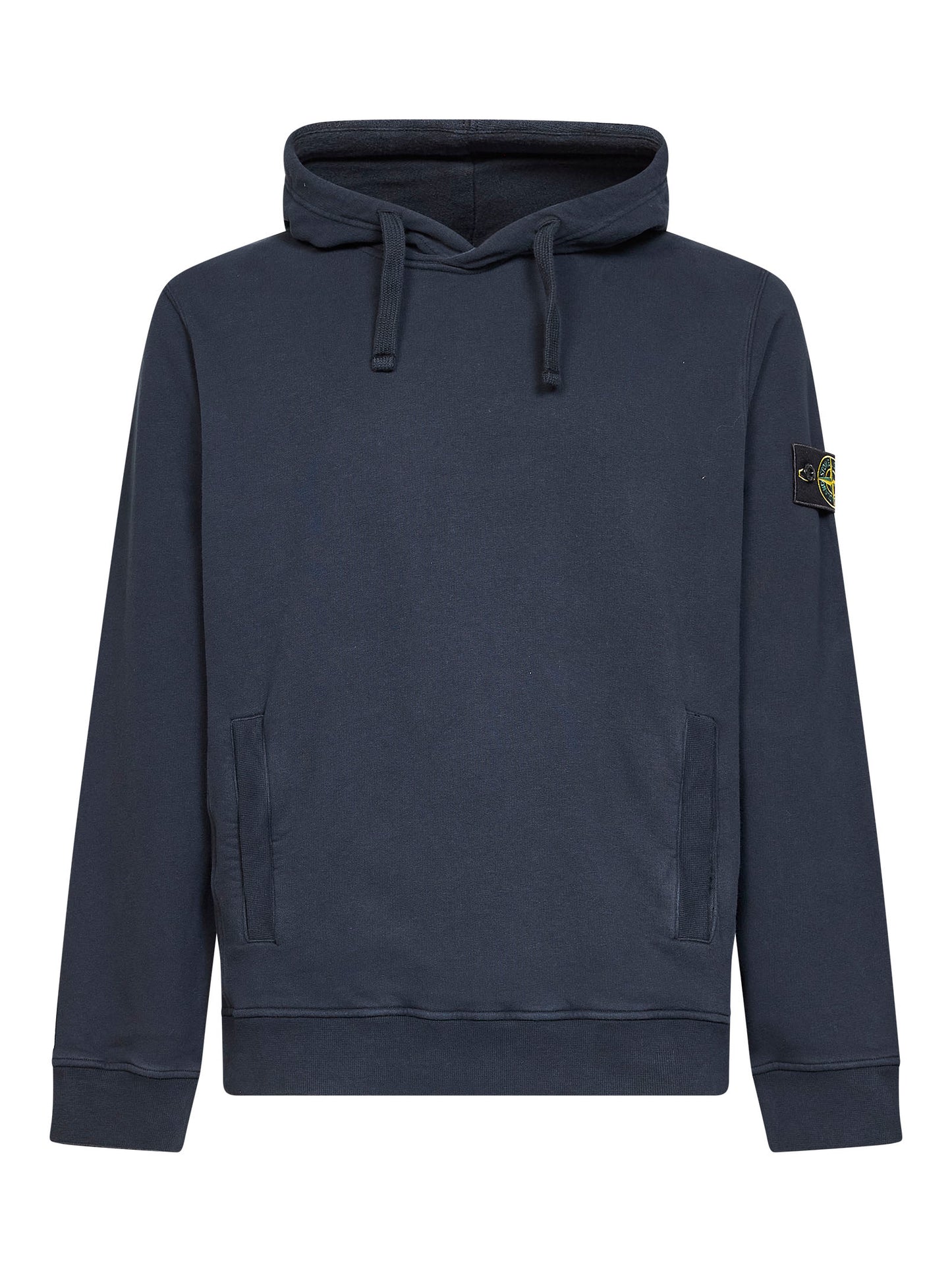 Blue stretch organic cotton hoodie