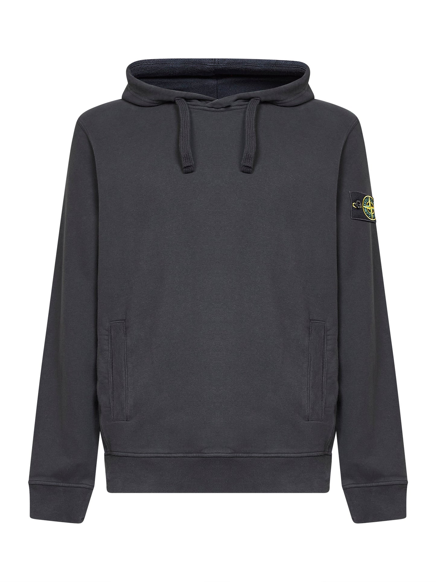 Felpa con cappuccio in cotone organico stretch nero