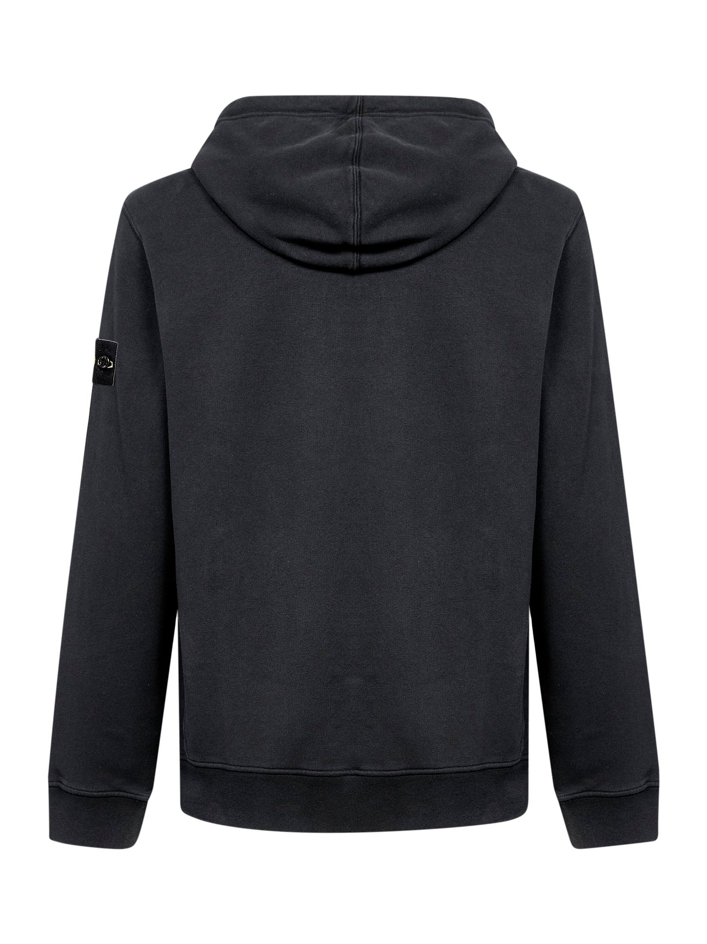 Felpa con cappuccio in cotone organico stretch nero