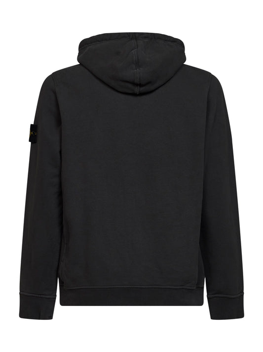 Lead grey stretch organic cotton hoodie