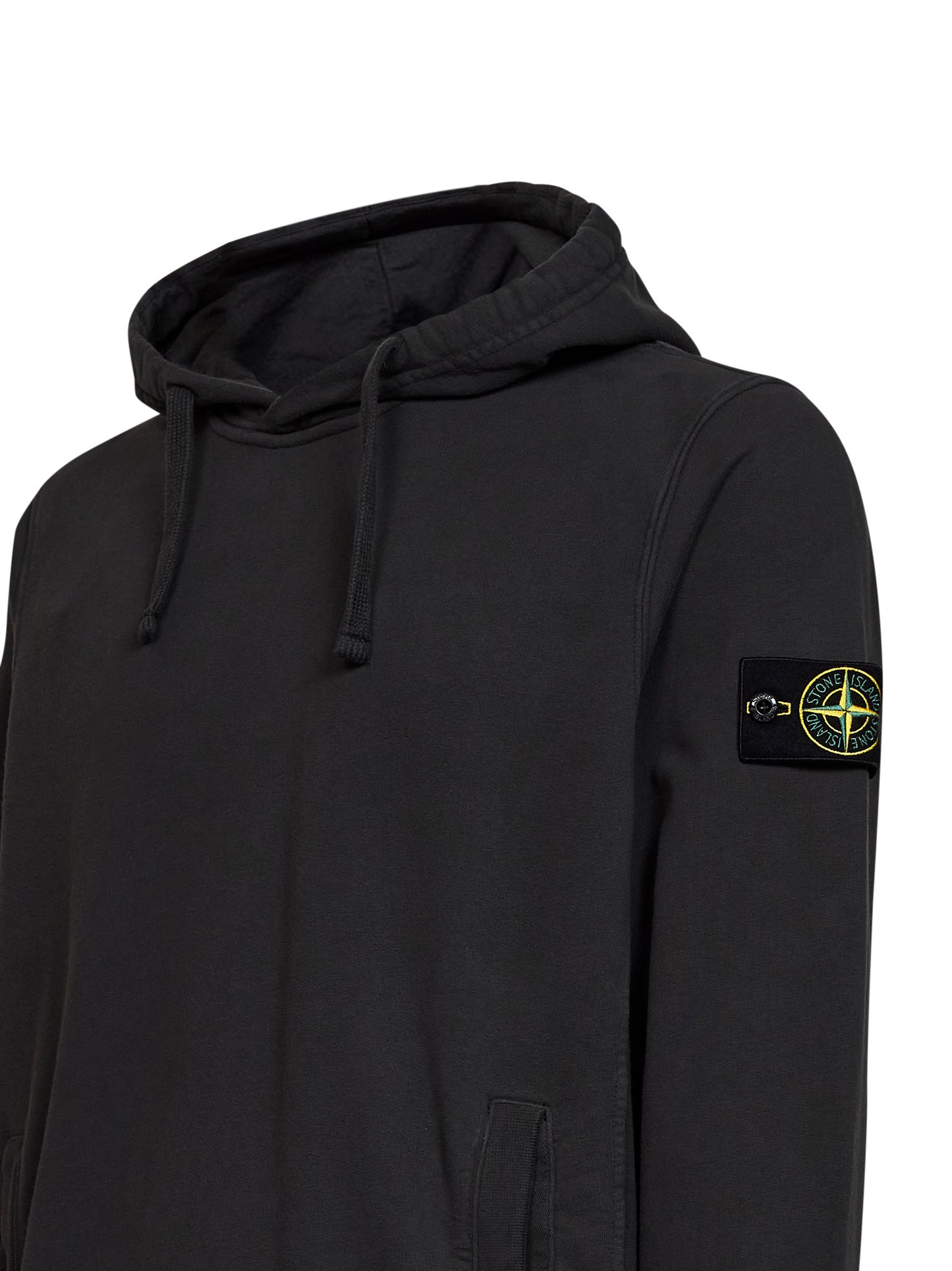 Felpa con cappuccio in cotone organico stretch piombo