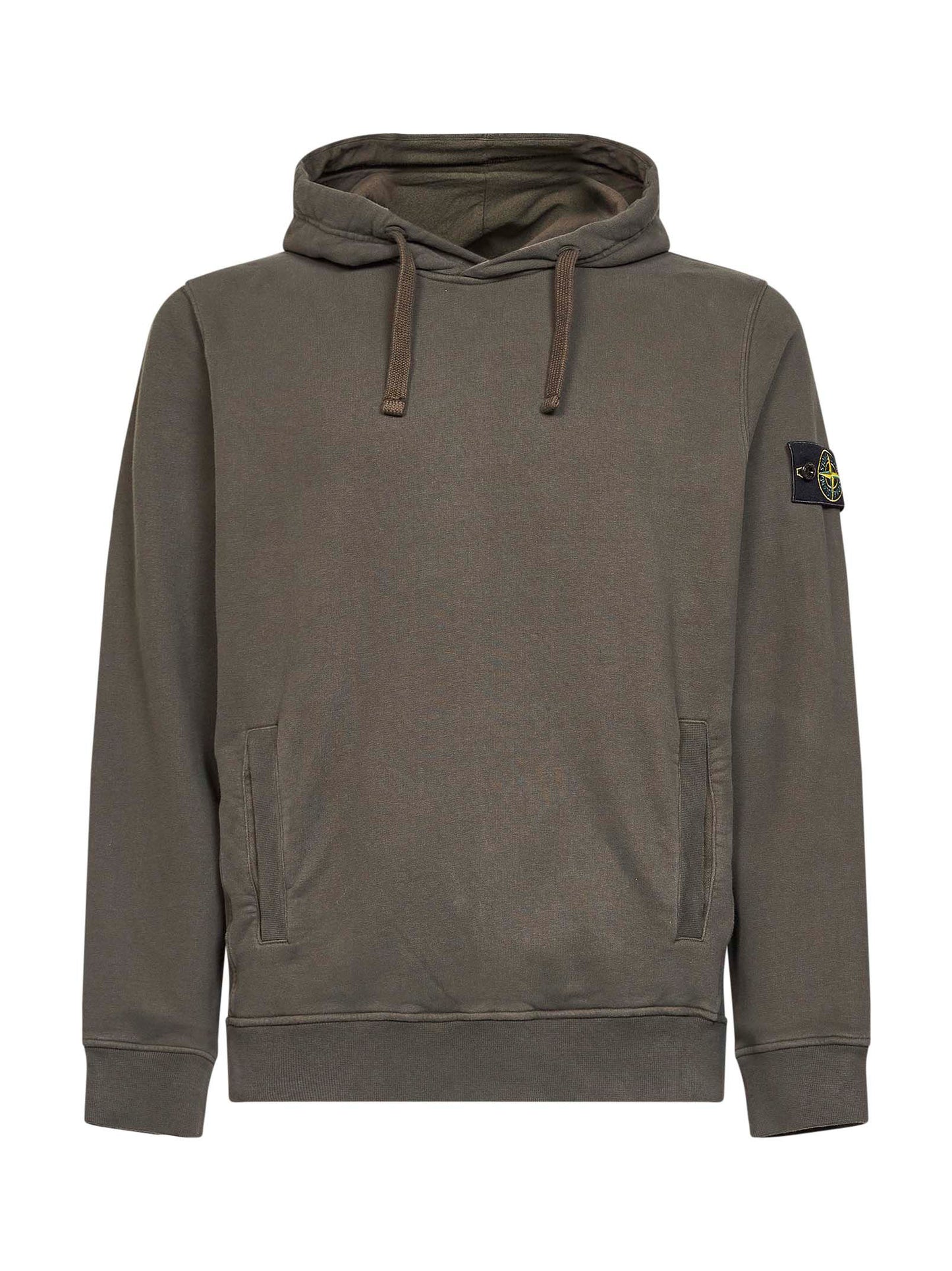 Coal grey stretch organic cotton hoodie<BR/>