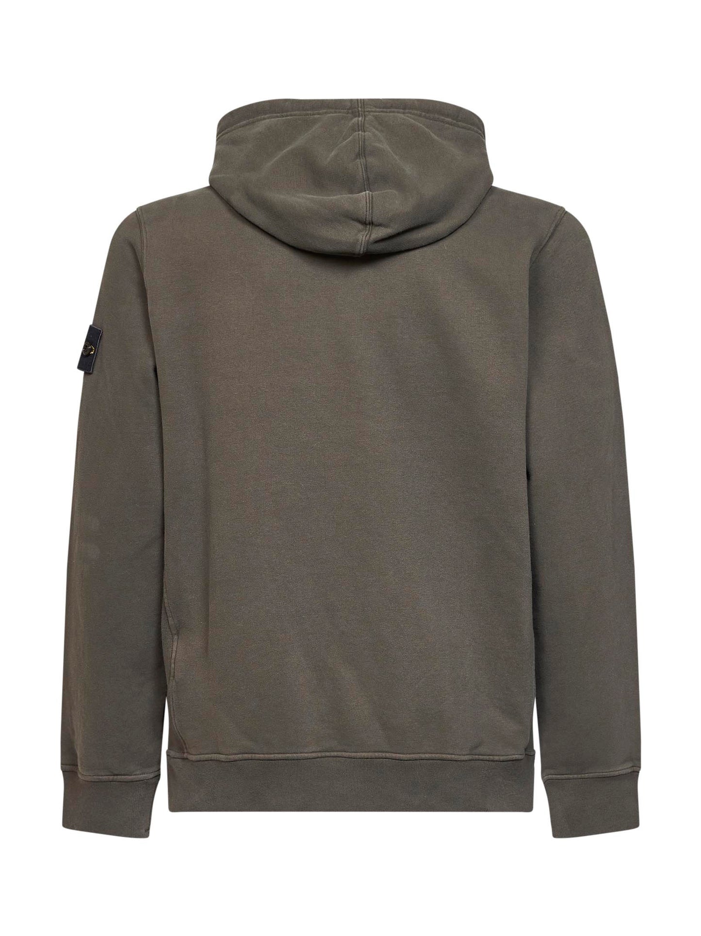 Coal grey stretch organic cotton hoodie<BR/>