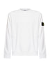 Felpa girocollo in cotone organico stretch bianco