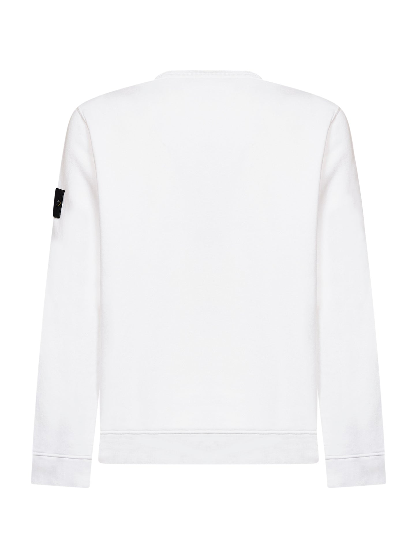 Felpa girocollo in cotone organico stretch bianco