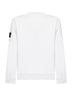 Felpa girocollo in cotone organico stretch bianco