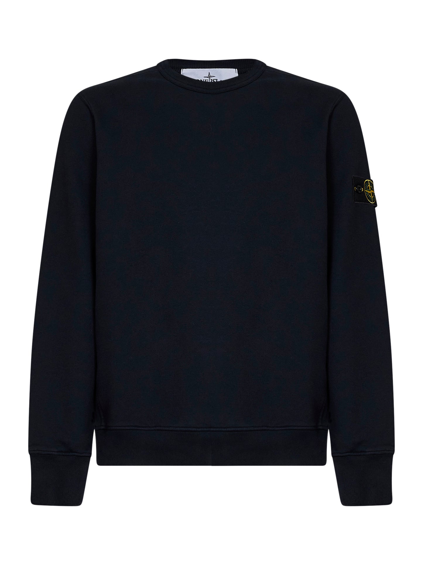Blue organic stretch cotton crewneck sweatshirt