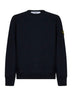 Blue organic stretch cotton crewneck sweatshirt