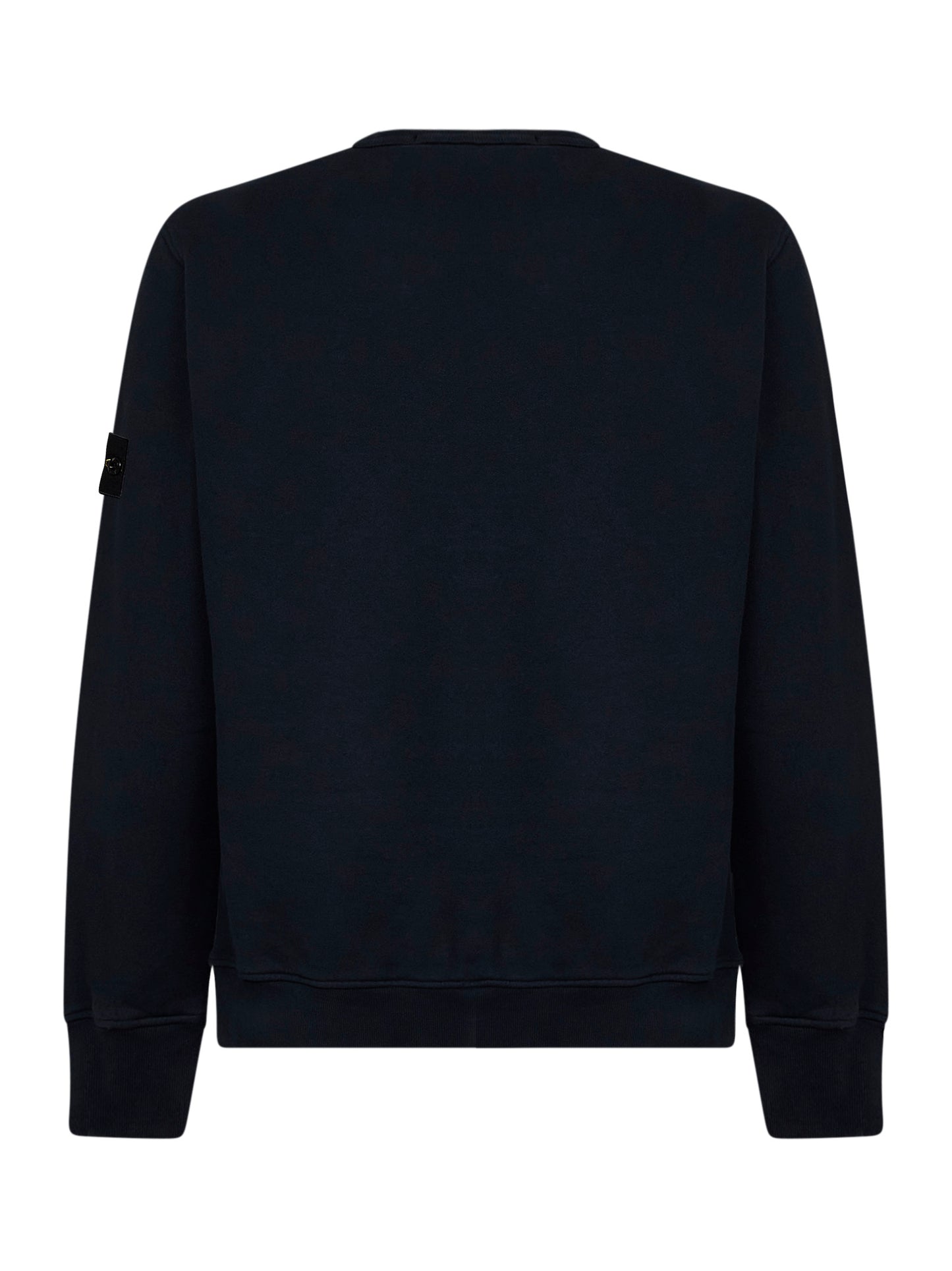Blue organic stretch cotton crewneck sweatshirt