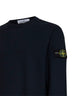 Blue organic stretch cotton crewneck sweatshirt
