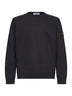Felpa girocollo in cotone organico stretch nero