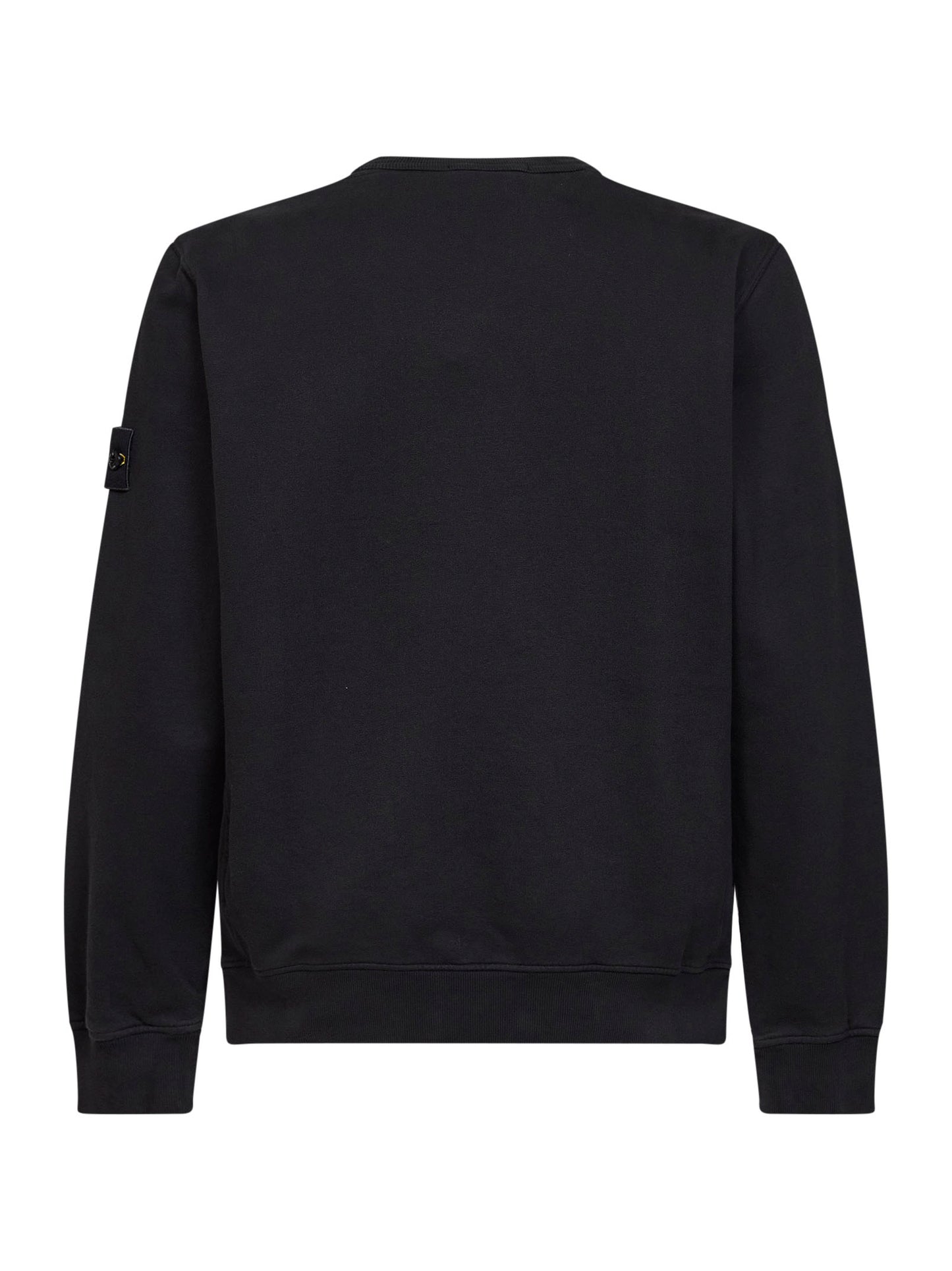 Felpa girocollo in cotone organico stretch nero