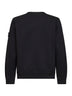 Felpa girocollo in cotone organico stretch nero