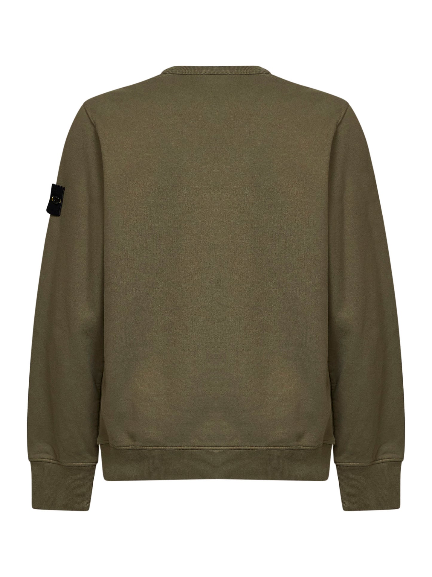 Military green organic stretch cotton crewneck sweatshirt