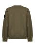 Military green organic stretch cotton crewneck sweatshirt