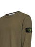 Military green organic stretch cotton crewneck sweatshirt