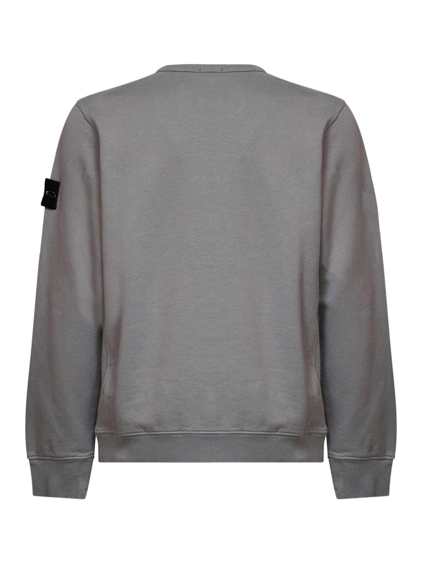 Felpa girocollo in cotone organico stretch grigio